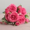 30cm Peony Bouquet - 5 Big Heads, 4 Small Buds - Artificial Wedding Flowers 6