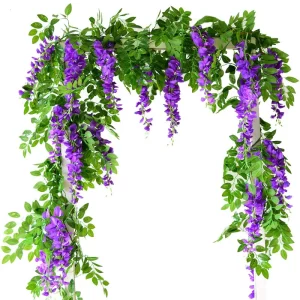 2M Artificial Wisteria Garland Hanging Vine for Wedding Arch Garden Decoration 1