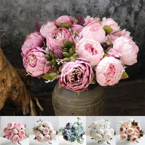 Silk Peony Bouquet for Wedding & Home Interior Decorations 1