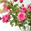 YO CHO 5 Heads Artificial Long Branch Silk Rose for Wedding Valentine's Home Decor 4