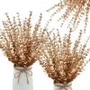 5PCS Artificial Gold Eucalyptus Branch Stems for Wedding Greenery Decoration 6