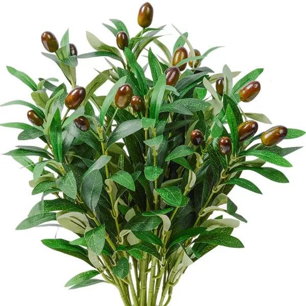 Artificial Olive Green Leaves Tree Branch 1