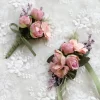 Silk Rose Boutonniere – Groom's Corsage for Wedding & Party 5