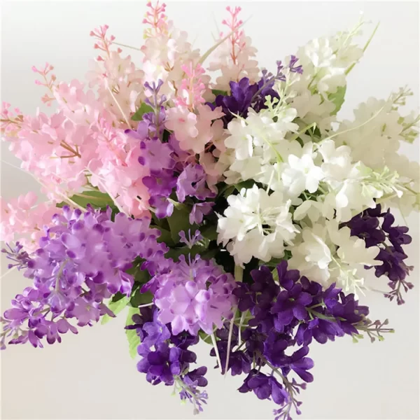 33cm 5-Head Hyacinth Artificial Flowers for Office, Party & Home Decor 1