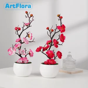 30CM Artificial Cherry Plum Blossom Silk Tree for Wedding Party Home Decor 1