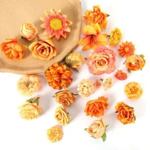 Autumn Orange Silk Artificial Flowers for Home, Garden & Wedding Decor 1