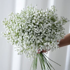 Baby’s Breath Bouquet - Soft Rubber Fake Flowers for Wedding & Home 1