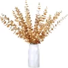 5PCS Artificial Gold Eucalyptus Branch Stems for Wedding Greenery Decoration 2