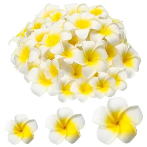 5Pcs Plumeria Foam Flowers – Hawaiian Wedding Decor 1