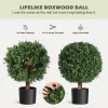 24 Inch Artificial Boxwood Topiary Balls (Set of 2) 2