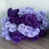 9 Heads Artificial Rose Bouquet – Purple Dark Purple Fake Roses for Wedding 2
