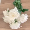 9-Head Ivory White Rose Bouquet – Elegant Faux Wedding Floral 3