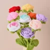 Hand-Knitted Crochet Rose Tulips & Daisy Bouquet for Wedding & Home Decor 4