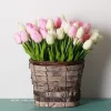 10/30PCS Real Touch Tulip Artificial Flowers Wedding Bride Bouquet Home Decor 2