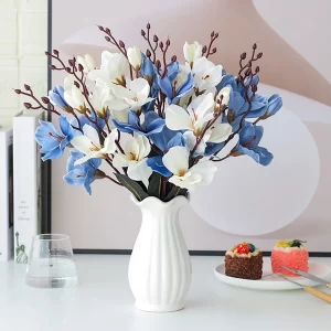 5 Forks 20 Heads Artificial Magnolia Flowers 1