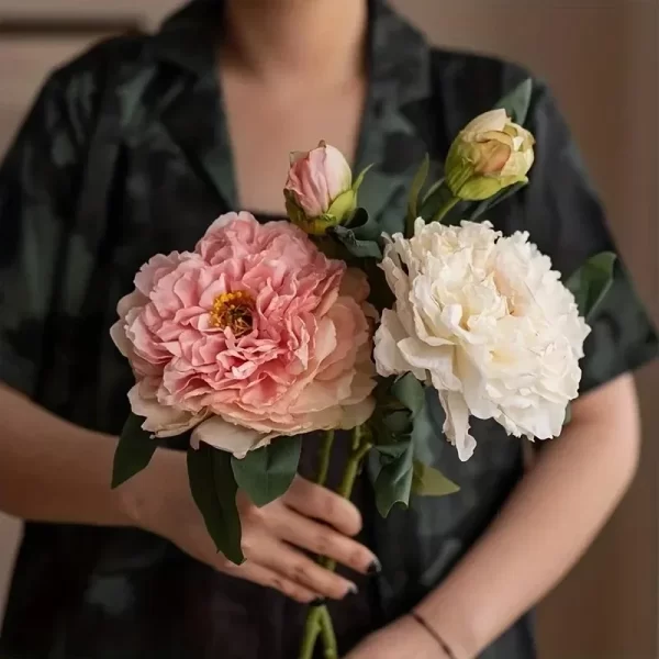 Peony Silk Bouquet – Faux Flowers for Home & Table Decor 1