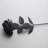 5/10/20Pcs Black Silk Roses for Gothic Wedding & Halloween Decor 3