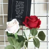 1PC Red Flannel Rose Artificial Flower for Home Wedding Indoor Decoration 5