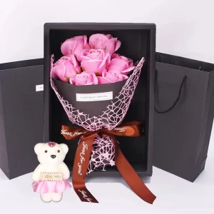 Handmade Rose Soap Bouquet with Bear for Valentine's & Mother's Day Gift 1