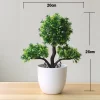 Green Artificial Bonsai Tree Potted Flower 3