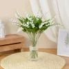 6PCS White Bellflower Artificial Lily Valley Orchid for Wedding Garden Decor 4