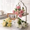 30CM Silk Peony Rose Artificial Flower Bouquet for Wedding Bride Home Decoration 4