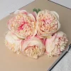 5 Big Heads Pink Peony Rose Artificial Flowers Bouquet for Wedding Bride Decor 6