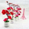 Artificial Plants Bonsai Fake Flowers Small Tree 4