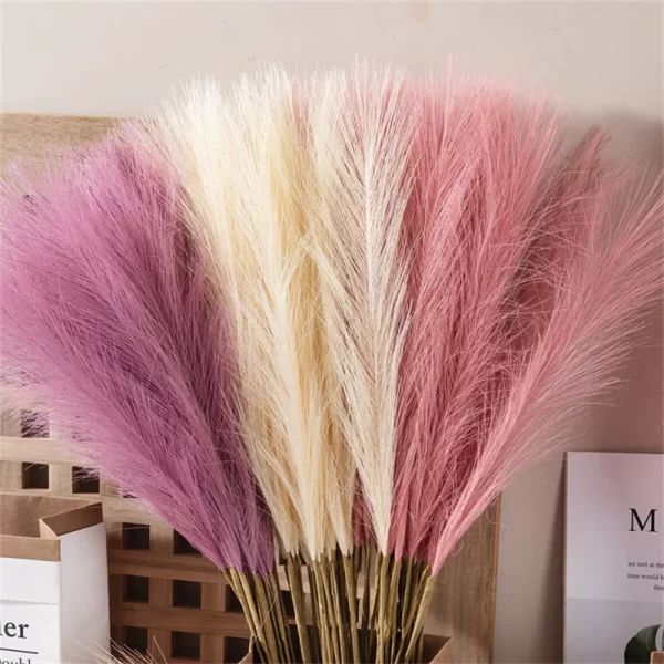 55CM 10Pcs Fluffy Pampas Grass for Boho Wedding & Home Decor 1