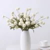 5-Head Silk Dandelion Flower Ball with Green Leaves for Wedding & Home Decor 3