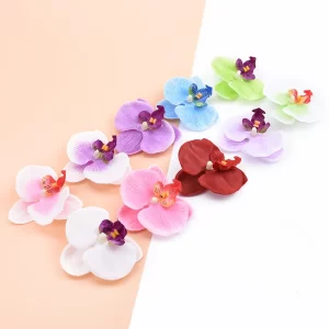 10Pcs 6CM Artificial Butterfly Orchid Flowers for DIY Wreath & Scrapbooking 1