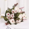 9 Heads Peony Silk Bouquet for Wedding & Garden Charm 6