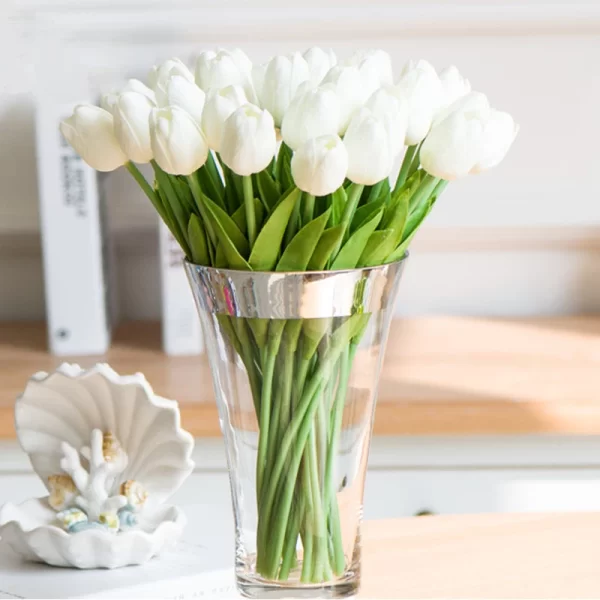 10/30PCS Real Touch Tulip Artificial Flowers Wedding Bride Bouquet Home Decor 1