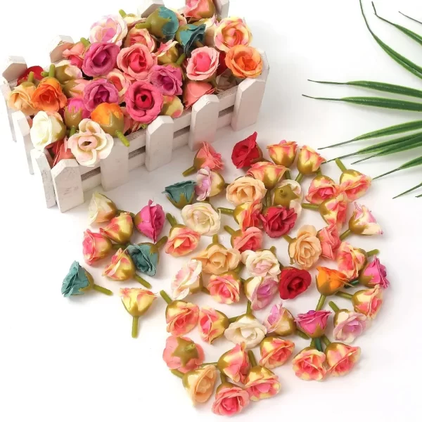 10/20/50PCS 2CM Mini Rose Flower Heads 1