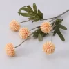 5-Head Silk Dandelion Flower Ball with Green Leaves for Wedding & Home Decor 5