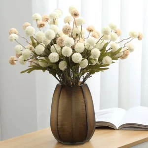 5-Head Silk Dandelion Flower Bouquet for DIY Wedding & Home Decor 1