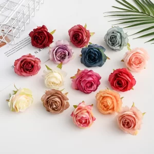 2/10PCS Silk Rose Flower Heads – DIY Artificial Flowers for Wedding, Home 1