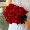 5/10/20Pcs Long Stem Red Roses – Faux Flowers for Home & Wedding 4