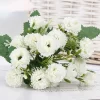 Silk Lilac Artificial Bouquet Yellow White Floral Wedding Home Decoration 5