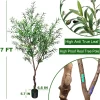 7Ft Artificial Faux Olive Tree with Lifelike Fruits 3