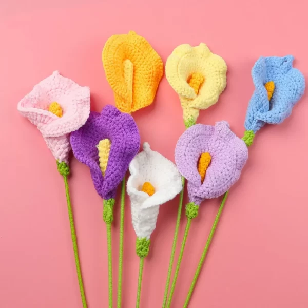 Knitted Crochet Calla Lily - Handmade Artificial Flowers for Home & Wedding 1