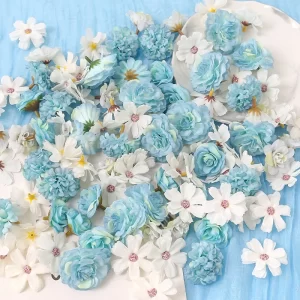 48Pcs Silk Flower Heads for DIY Wedding, Party & Home Decorations 1