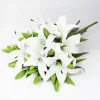 5Pcs White Lily - 38cm Artificial Flowers for Wedding & Home Decoration 5