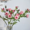 YO CHO 5 Heads Artificial Long Branch Silk Rose for Wedding Valentine's Home Decor 3