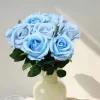 1/10Pcs Realistic Blue & Black Rose Branch for Wedding & Valentine’s Decor 4