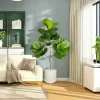 70/103cm Artificial Ficus Tree with Banyan Leaves 4