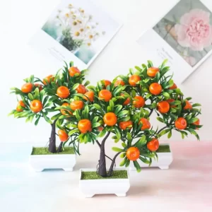 Artificial Bonsai Mandarin Orange Fruit Tree 1