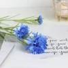 Blue Cornflower Silk Bouquet for Wedding & Valentine's Day 2