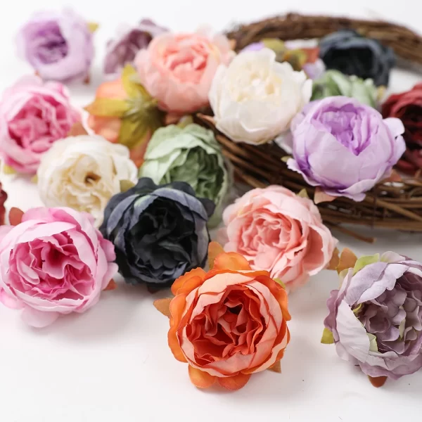 5Pcs 5cm Silk Peony Heads for DIY Wedding, Wreaths & Scrapbooking 1