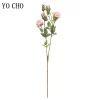 YO CHO 5 Heads Artificial Long Branch Silk Rose for Wedding Valentine's Home Decor 6